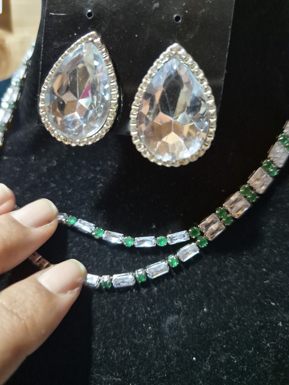 Emerald Accent Crystal Necklace for Women